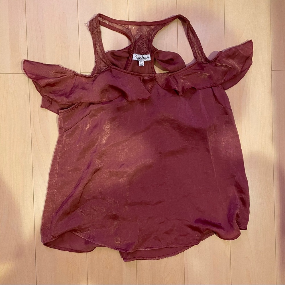 Macys Cold shoulder satin tank